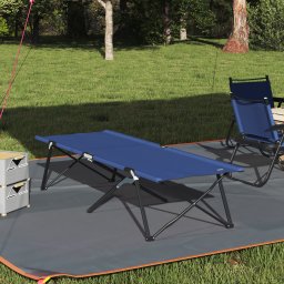vidaXL Opvouwbaar Camping Bed 2 st Blauw 206 x 76 x 74 cm