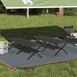 vidaXL Opvouwbaar Camping Bed 2 st Zwart 193 x 69 x 45 cm Oxford stof