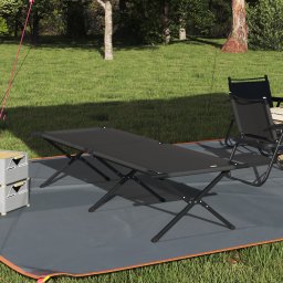 vidaXL Opvouwbaar Camping Bed Zwart 210 x 80 x 46 cm Oxford stof