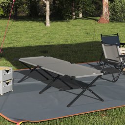 vidaXL Opvouwbaar Camping Bed Grijs 210 x 80 x 46 cm Oxford stof