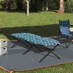 vidaXL Opvouwbaar Camping Bed Blad Bossen 210 x 80 x 46 cm Oxford stof