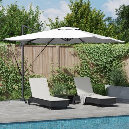 vidaXL Parasol Zand 286 x 284 x 270 cm Aluminium en Polyester