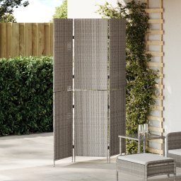 vidaXL Kamerverdeler Grijs 146 x 180 cm poly rattan