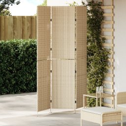 vidaXL Kamerverdeler Beige 147 x 180 cm poly rattan