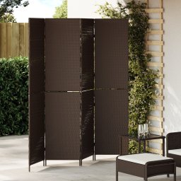 vidaXL Kamerverdeler Bruin 195 x 180 cm poly rattan