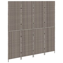 vidaXL Kamerverdeler Grijs 195 x 180 cm poly rattan