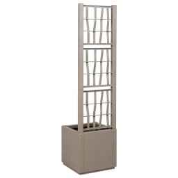 vidaXL Tuindruppel met Trellis Licht Bruin 36 x 36 x 140 cm PP
