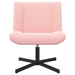 vidaXL Draaistoel Roze 63 x 75 x 76 cm Schapenvacht