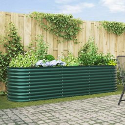 vidaXL Verhoogd bed Groen 320 x 80 x 81 cm Staal