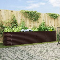 vidaXL Verhoogd bed Bruin 400 x 80 x 81 cm Staal