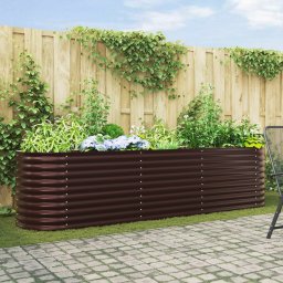 vidaXL Verhoogd bed Bruin 320 x 80 x 81 cm Staal