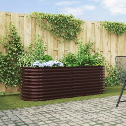 vidaXL Verhoogd bed Bruin 240 x 80 x 81 cm Staal