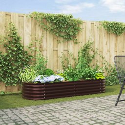 vidaXL Verhoogd bed Bruin 240 x 80 x 44 cm Staal