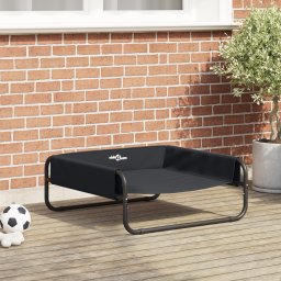 vidaXL Hondenbed Zwart 75 x 75 x 30 cm Staal