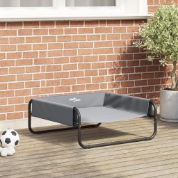 vidaXL Hondenbed Lichtgrijs 75 x 75 x 30 cm Staal