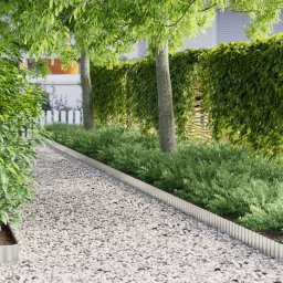 vidaXL Gras Rand 1000 x 15 x 0,03 cm Gegalvaniseerd staal zilver