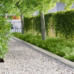 vidaXL Gras Rand 1000 x 20 x 0,03 cm Gegalvaniseerd staal zilver