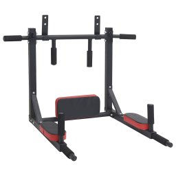VidaXL Optrekbar dipstation Zwart en Rood 89 x 59 x 70 cm