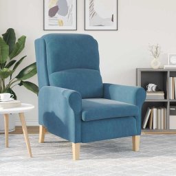 vidaXL Fauteuil Blauw Fluweel