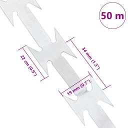 vidaXL Scheermesdraad Zilver 50 m Gegalvaniseerd staal