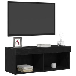 vidaXL Tv-meubelset 80 x 30 x 30 cm Zwart Eiken Bewerkt hout