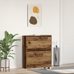 vidaXL Schoenenkast 80 x 21 x 87,5 cm Bewerkt hout Oudhout