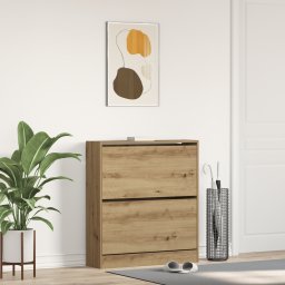 vidaXL Schoenenkast 80 x 21 x 87,5 cm Bewerkt hout Gerookt eiken