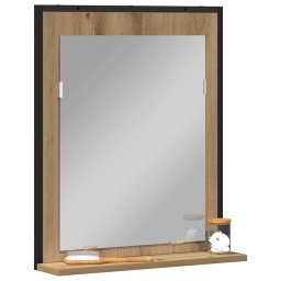 vidaXL Spiegel met plank artisanaal eikenkleurig 50 x 12 x 60 cm