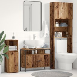 vidaXL Badkamertenk te kast Oud hout 80 x 30 x 60 cm Bewerkt hout
