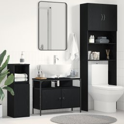vidaXL Badkamertenk te kast Zwart eiken 80 x 30 x 60 cm Bewerkt hout