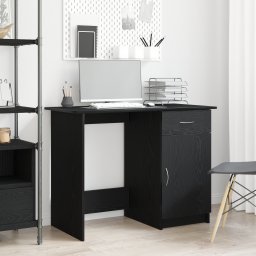 vidaXL Bureau Zwart Eiken Bewerkt hout 100 x 50 x 76 cm