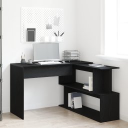 vidaXL Bureau Zwart Eiken Bewerkt hout 200 x 50 x 76 cm