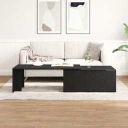 vidaXL Salontafel Zwart Eiken 150 x 50 x 35 cm Bewerkt hout