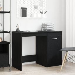 vidaXL Bureau Zwart Eiken 100 x 50 x 76 cm Bewerkt hout