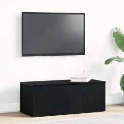 vidaXL TV-kast 80x34x30 cm Zwart Eiken Bewerkt hout