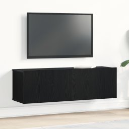 vidaXL TV-kast 100 x 30 x 30 cm Zwart Eiken Bewerkt hout
