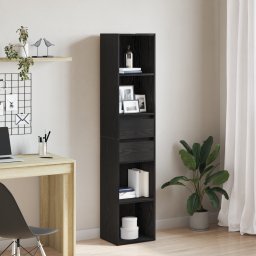 vidaXL Boekenkast 4-laags 36 x 30 x 171 cm Bewerkt hout Zwart Eiken