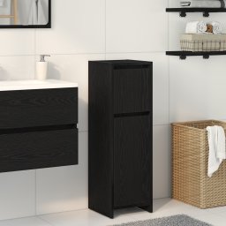 vidaXL Badkamer Kast Zwart Eiken 30 x 30 x 95 cm Bewerkt hout