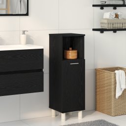 vidaXL Badkamer Kast Zwart Eiken 30 x 30 x 95 cm Bewerkt hout