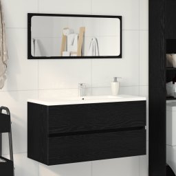 vidaXL Badkamerkast Zwart eiken 90 x 38,5 x 45 cm Bewerkt hout
