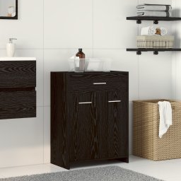 vidaXL Badkamer Kast Zwart Eiken 60 x 33 x 80 cm Bewerkt hout
