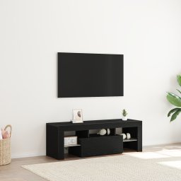 vidaXL TV-kast 120 x 35 x 40 cm Zwart Eiken Bewerkt hout