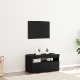 vidaXL TV-kast 75 x 35 x 40 cm Zwart Eiken Bewerkt hout