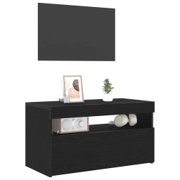 vidaXL TV-kast 2 st Zwart Eiken Bewerkt hout
