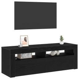 vidaXL TV-kast 120 x 35 x 40 cm Zwart Eiken Bewerkt hout