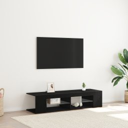 vidaXL TV-kast 135 x 39 x 30 cm Zwart Eiken Bewerkt hout