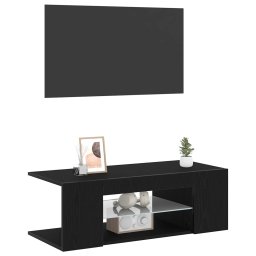 vidaXL TV-kast 90 x 39 x 30 cm Zwart Eiken Bewerkt hout