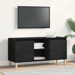 vidaXL TV-kast 102 x 35 x 50 cm Zwart Eiken Bewerkt hout