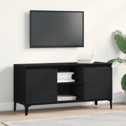 vidaXL TV-kast 102 x 35 x 50 cm Zwart Eiken Bewerkt hout