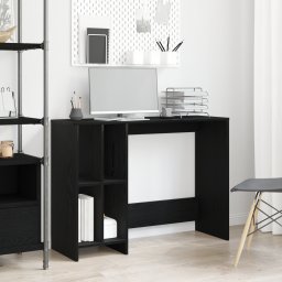 vidaXL Bureau Zwart Eiken Bewerkt hout 102,5 x 35 x 75 cm